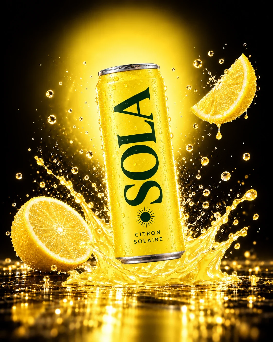 SOLA Citron solaire, canette jaune et citron frais