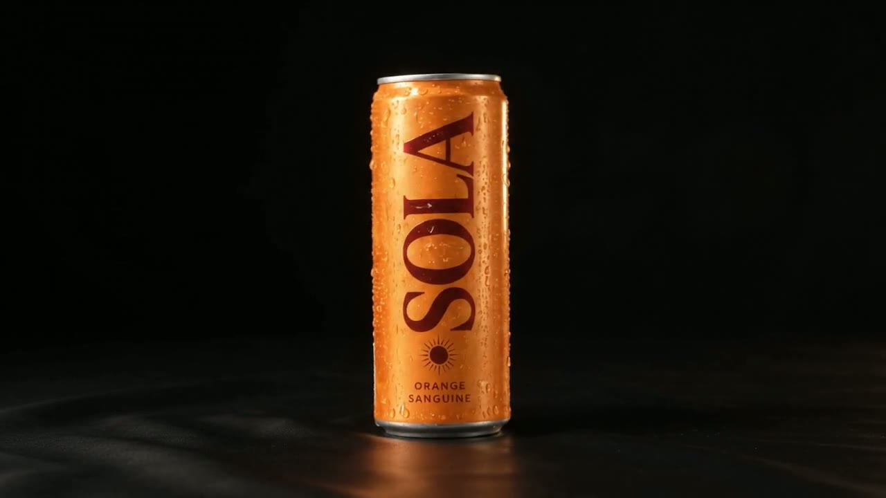 Canette SOLA Orange sanguine sur fond noir